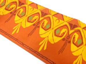 更紗模様織り出し　名古屋帯